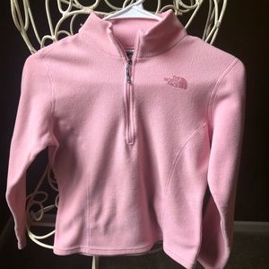 Girls pink North Face fleece pullover